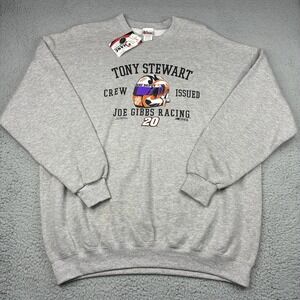 Y2K Tony Stewart Joe Gibbs Racing NASCAR Sweatshirt Men's XXL NWT Crew Issued